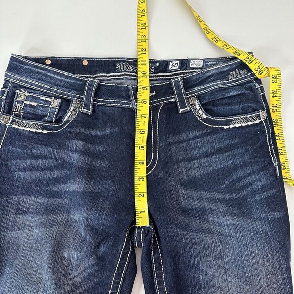 Miss Me Jeans Womens 30 Blue Easy Boot Midrise Sequin Rodeo Stretch Western - Picture 10 of 13